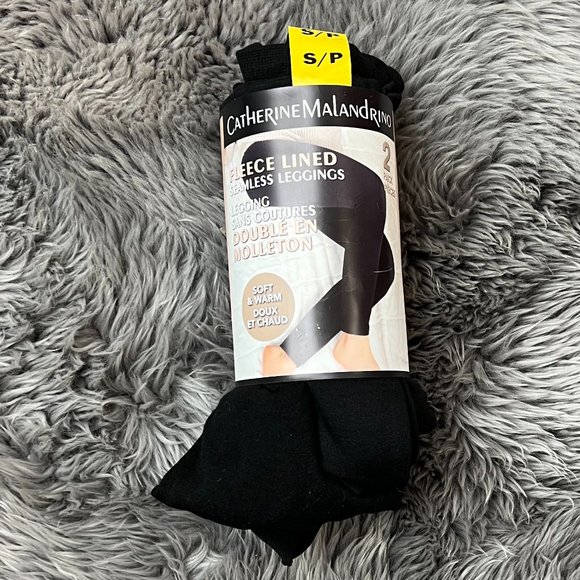 Catherine Malandrino Fleece Lined Leggings | 2 Pack | Black | Various Sizes - Picture 2 of 2